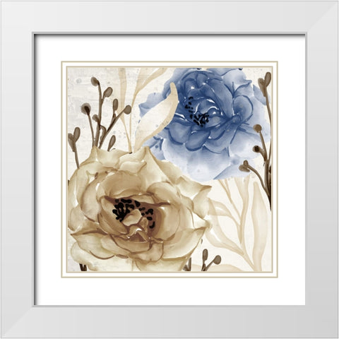 Blue Notes 1 White Modern Wood Framed Art Print with Double Matting by Allen, Kimberly