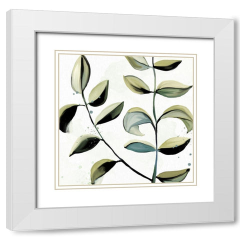 Muted Greens 1 White Modern Wood Framed Art Print with Double Matting by Allen, Kimberly