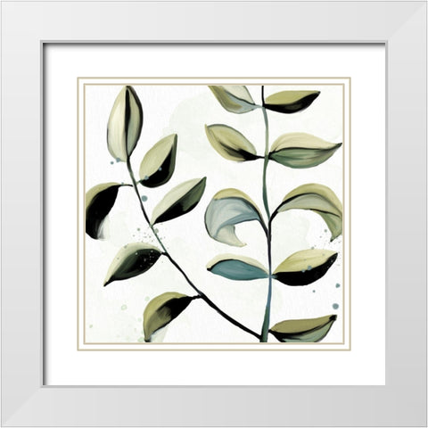 Muted Greens 1 White Modern Wood Framed Art Print with Double Matting by Allen, Kimberly