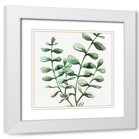 Greens Square 2 White Modern Wood Framed Art Print with Double Matting by Allen, Kimberly