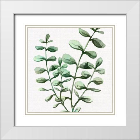 Greens Square 2 White Modern Wood Framed Art Print with Double Matting by Allen, Kimberly