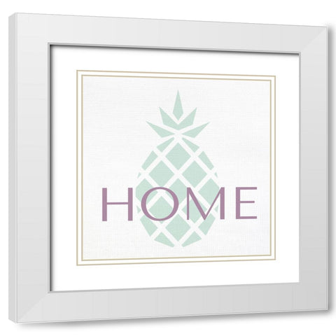 Home Pineapple White Modern Wood Framed Art Print with Double Matting by Allen, Kimberly