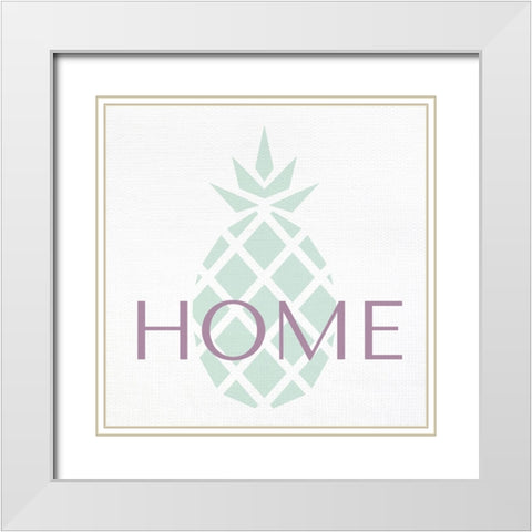 Home Pineapple White Modern Wood Framed Art Print with Double Matting by Allen, Kimberly