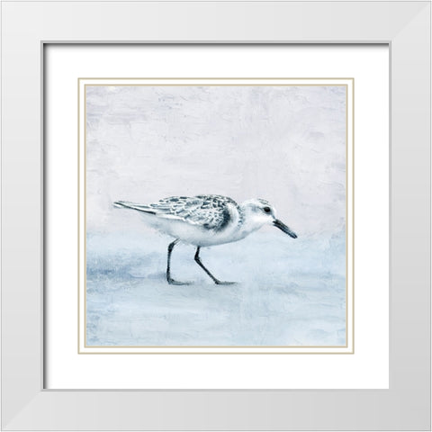 Sandpiper 1 White Modern Wood Framed Art Print with Double Matting by Allen, Kimberly