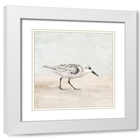Sandpiper 1 White Modern Wood Framed Art Print with Double Matting by Allen, Kimberly