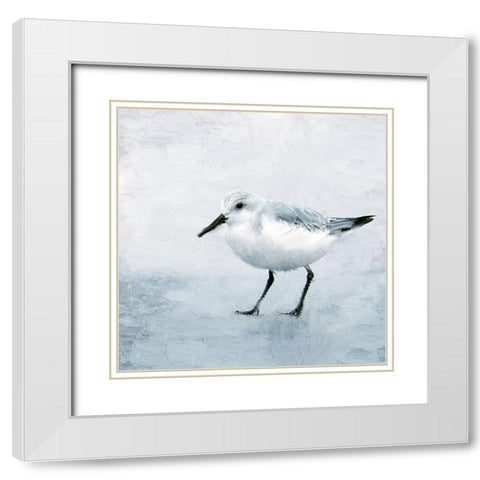 Sandpiper 2 White Modern Wood Framed Art Print with Double Matting by Allen, Kimberly