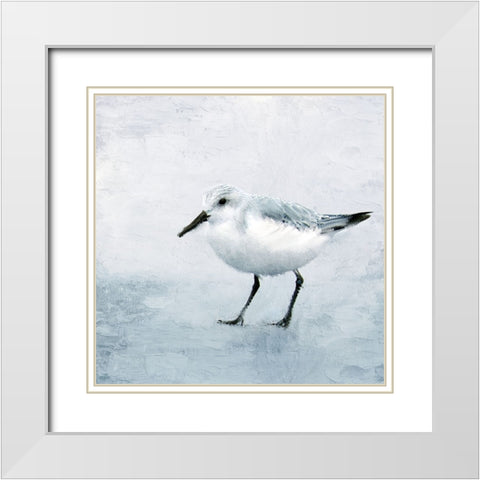 Sandpiper 2 White Modern Wood Framed Art Print with Double Matting by Allen, Kimberly