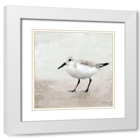 Sandpiper 2 White Modern Wood Framed Art Print with Double Matting by Allen, Kimberly