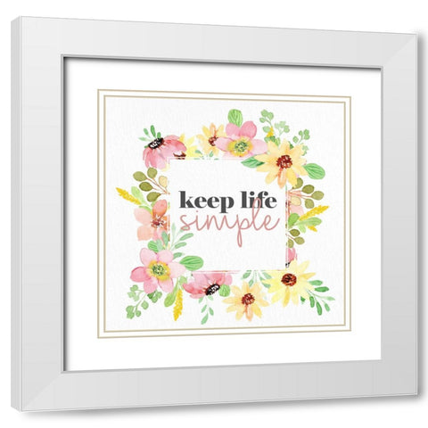 Simple Life White Modern Wood Framed Art Print with Double Matting by Allen, Kimberly