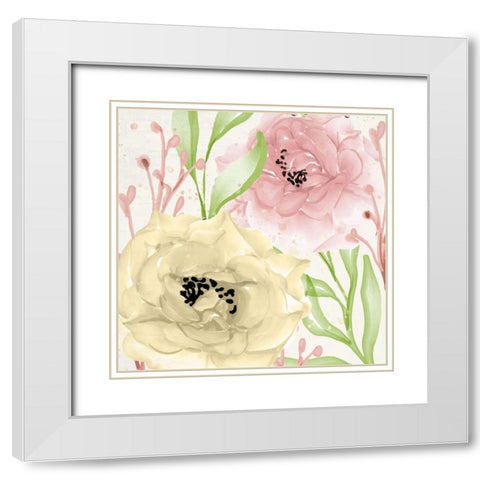 Spring Notes 1 White Modern Wood Framed Art Print with Double Matting by Allen, Kimberly