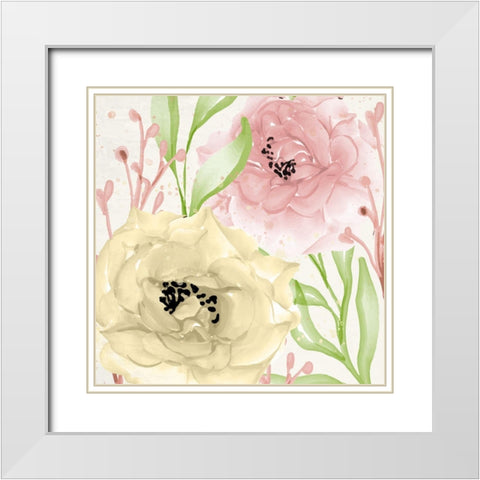 Spring Notes 1 White Modern Wood Framed Art Print with Double Matting by Allen, Kimberly