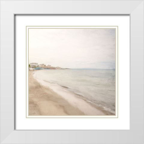 Village On The Coast White Modern Wood Framed Art Print with Double Matting by Allen, Kimberly
