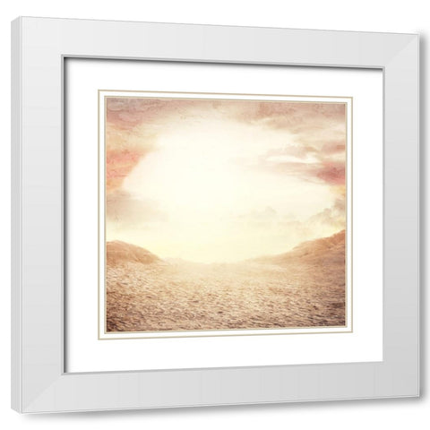 Desert Sunset White Modern Wood Framed Art Print with Double Matting by Allen, Kimberly