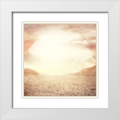 Desert Sunset White Modern Wood Framed Art Print with Double Matting by Allen, Kimberly
