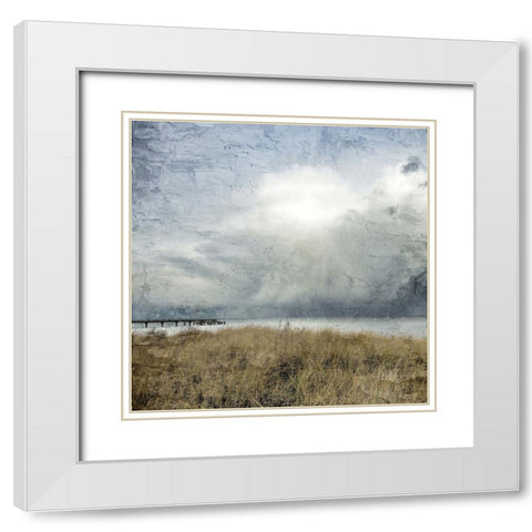 Moody Beach Day White Modern Wood Framed Art Print with Double Matting by Allen, Kimberly