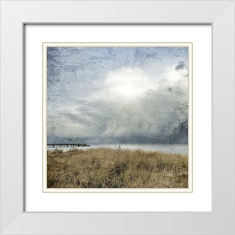 Moody Beach Day White Modern Wood Framed Art Print with Double Matting by Allen, Kimberly
