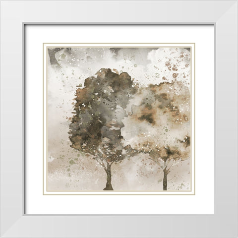 Two Trees White Modern Wood Framed Art Print with Double Matting by Allen, Kimberly
