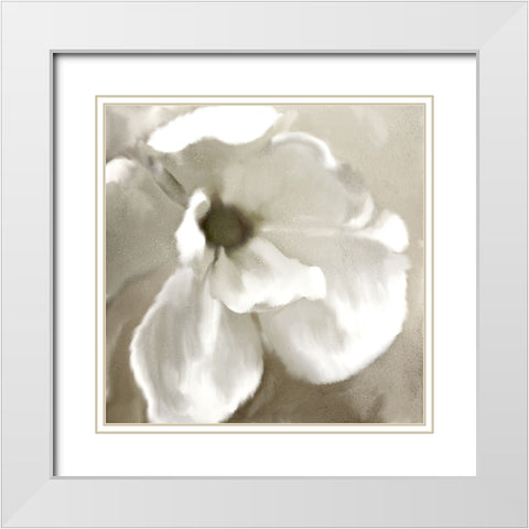 Magnolia Blooming White Modern Wood Framed Art Print with Double Matting by Allen, Kimberly