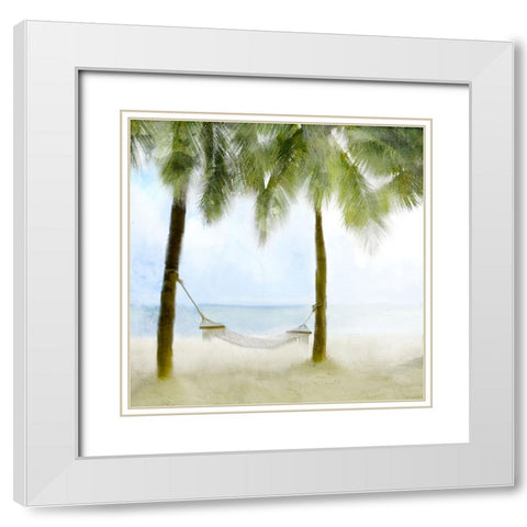 Nap On The Beach White Modern Wood Framed Art Print with Double Matting by Allen, Kimberly