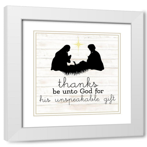 Thanks Be Unto White Modern Wood Framed Art Print with Double Matting by Allen, Kimberly
