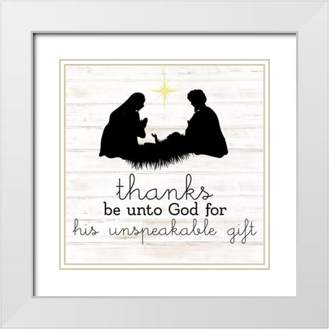 Thanks Be Unto White Modern Wood Framed Art Print with Double Matting by Allen, Kimberly