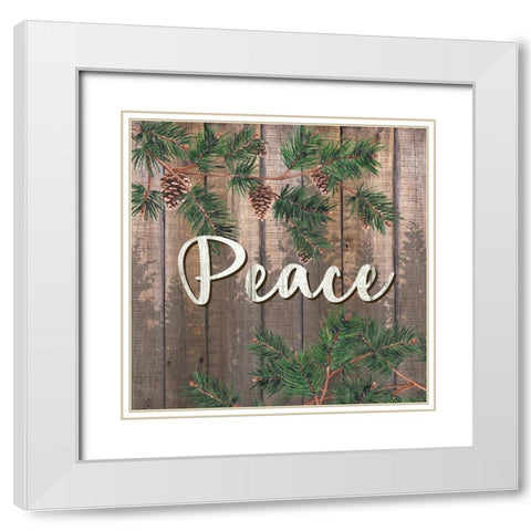 Peace 1 White Modern Wood Framed Art Print with Double Matting by Allen, Kimberly