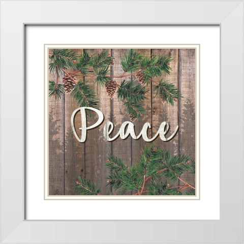Peace 1 White Modern Wood Framed Art Print with Double Matting by Allen, Kimberly