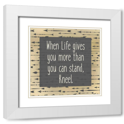 Kneel White Modern Wood Framed Art Print with Double Matting by Allen, Kimberly