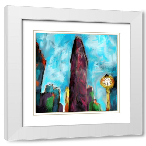 Flatiron New York White Modern Wood Framed Art Print with Double Matting by Allen, Kimberly
