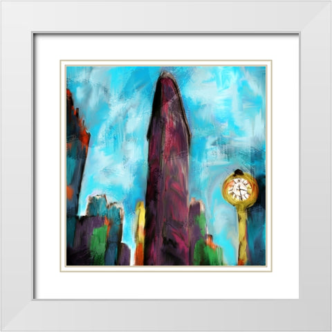 Flatiron New York White Modern Wood Framed Art Print with Double Matting by Allen, Kimberly