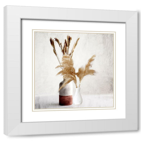 Dried Autumn Vases White Modern Wood Framed Art Print with Double Matting by Allen, Kimberly
