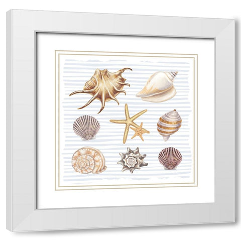 Beach Love Pattern 2 White Modern Wood Framed Art Print with Double Matting by Allen, Kimberly