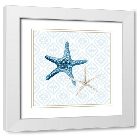 Starfish Tours Pattern White Modern Wood Framed Art Print with Double Matting by Allen, Kimberly