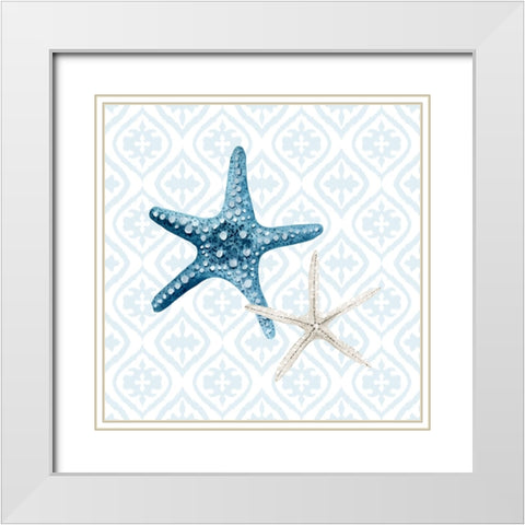Starfish Tours Pattern White Modern Wood Framed Art Print with Double Matting by Allen, Kimberly