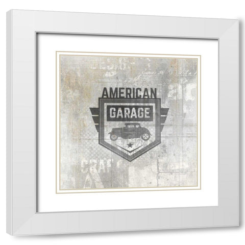 American Garage 1 White Modern Wood Framed Art Print with Double Matting by Allen, Kimberly