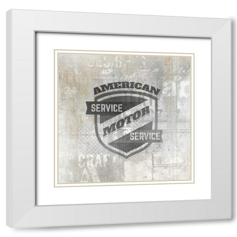 American Garage 3 White Modern Wood Framed Art Print with Double Matting by Allen, Kimberly