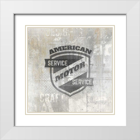 American Garage 3 White Modern Wood Framed Art Print with Double Matting by Allen, Kimberly