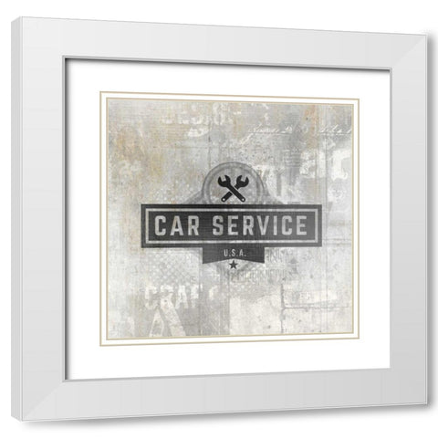 American Garage 4 White Modern Wood Framed Art Print with Double Matting by Allen, Kimberly