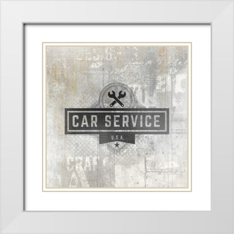 American Garage 4 White Modern Wood Framed Art Print with Double Matting by Allen, Kimberly