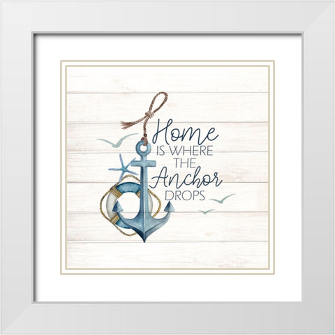 Anchor Home White Modern Wood Framed Art Print with Double Matting by Allen, Kimberly