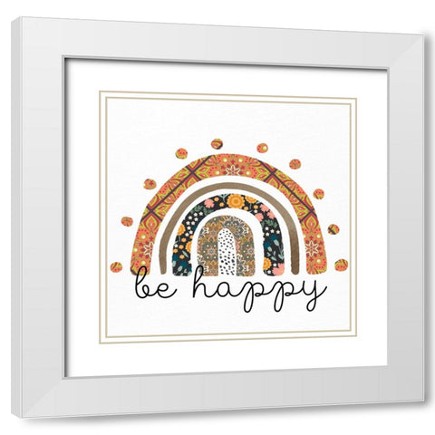 Pattern Rainbow White Modern Wood Framed Art Print with Double Matting by Allen, Kimberly