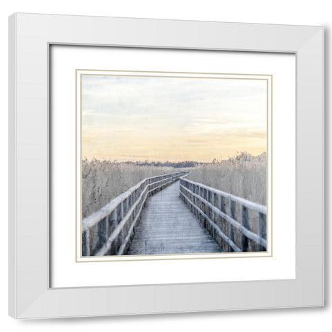 Wooden Pier White Modern Wood Framed Art Print with Double Matting by Allen, Kimberly
