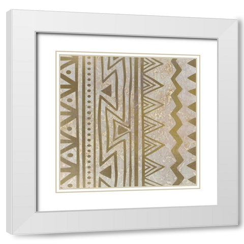 Global Pattern B White Modern Wood Framed Art Print with Double Matting by Allen, Kimberly