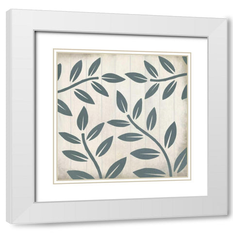 Seafoam Ferns 2 White Modern Wood Framed Art Print with Double Matting by Allen, Kimberly