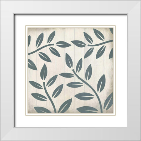 Seafoam Ferns 2 White Modern Wood Framed Art Print with Double Matting by Allen, Kimberly