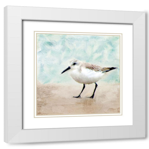 Sandpiper Walk 2 White Modern Wood Framed Art Print with Double Matting by Allen, Kimberly