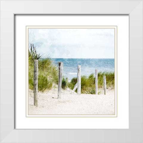 Pathway To The Beach White Modern Wood Framed Art Print with Double Matting by Allen, Kimberly