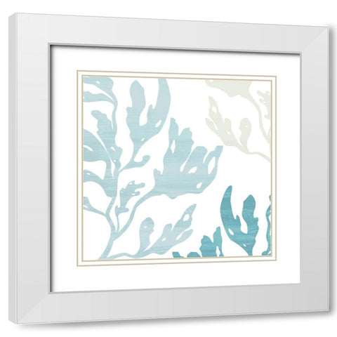 Seaweed  Blue 1 White Modern Wood Framed Art Print with Double Matting by Allen, Kimberly