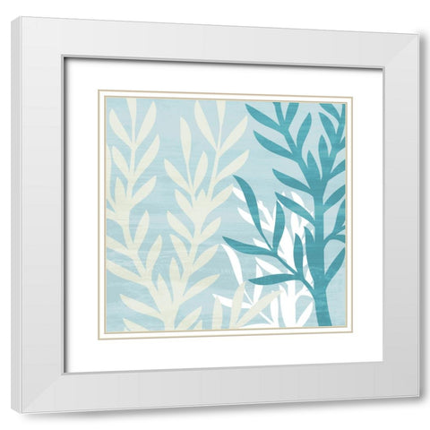 Seaweed Blue 4 White Modern Wood Framed Art Print with Double Matting by Allen, Kimberly