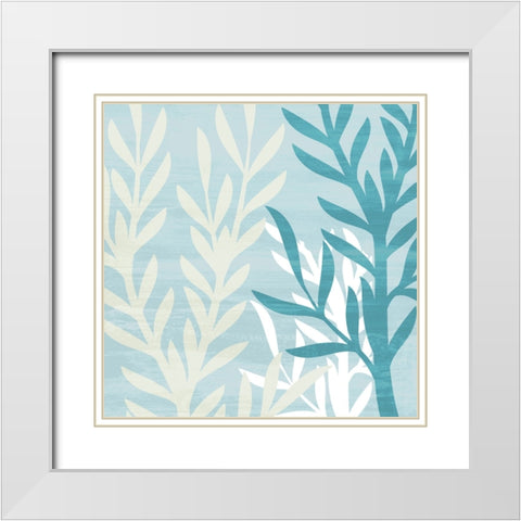 Seaweed Blue 4 White Modern Wood Framed Art Print with Double Matting by Allen, Kimberly
